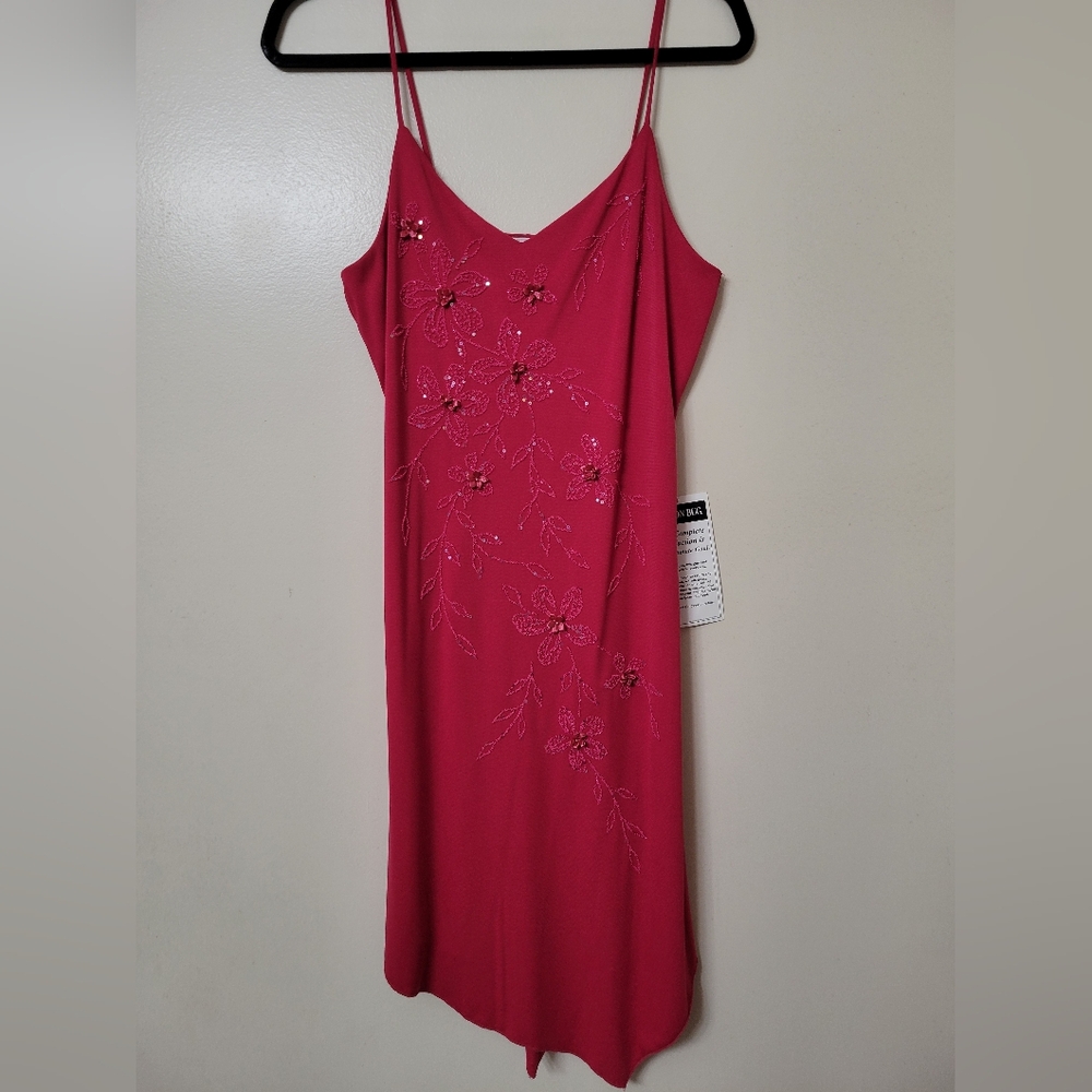 Vintage Fairycore NWT Magenta Dress w/Floral Decorations